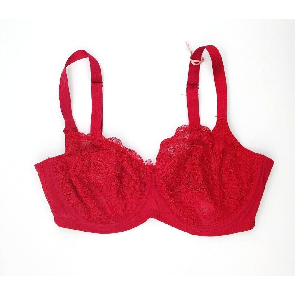 Panache Balcony Bra Size 32E Imogen Underwired Semi Sheer Electric Magenta